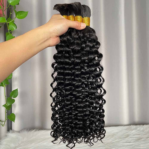 12A Bulk Hair Water Wave Human Hair Extensions 100g per Piece Braiding Hair