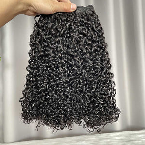 Pixie Water Curl Human Hair Bundles with Closure Frontal SDD Double Drawn