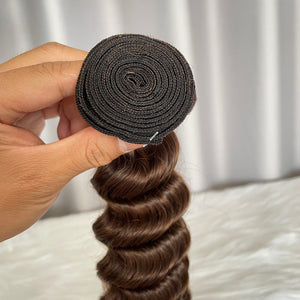 Deep Wave Brown Human Hair Bundles Color #4 100g per Piece