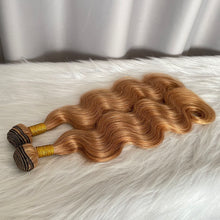 Honey Blonde Hair Body Wave Human Hair Weft 100g / piece