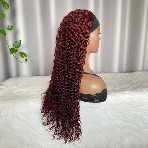 Headband Wig Water Wave Human Hair Wigs Color 33 Curly Hair