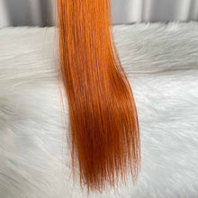 Ginger Straight Human Hair Bundles with Lace Closure Color 350