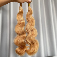 Honey Blonde Hair Body Wave Human Hair Weft 100g / piece