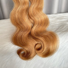 Honey Blonde Hair Body Wave Human Hair Weft 100g / piece