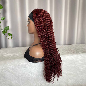 Headband Wig Water Wave Human Hair Wigs Color 33 Curly Hair